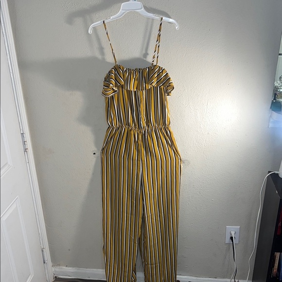 Abercrombie & Fitch Pants - Abercrombie & Fitch Mustard and Black Striped Jumpsuit